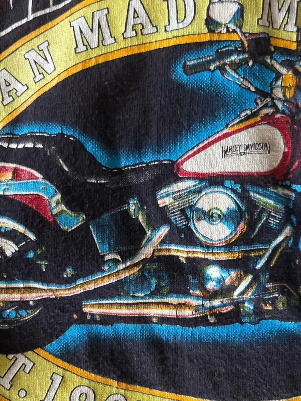 Classic 1987 Harley tee with bold front graphic. Tagged a Large – fits true to v